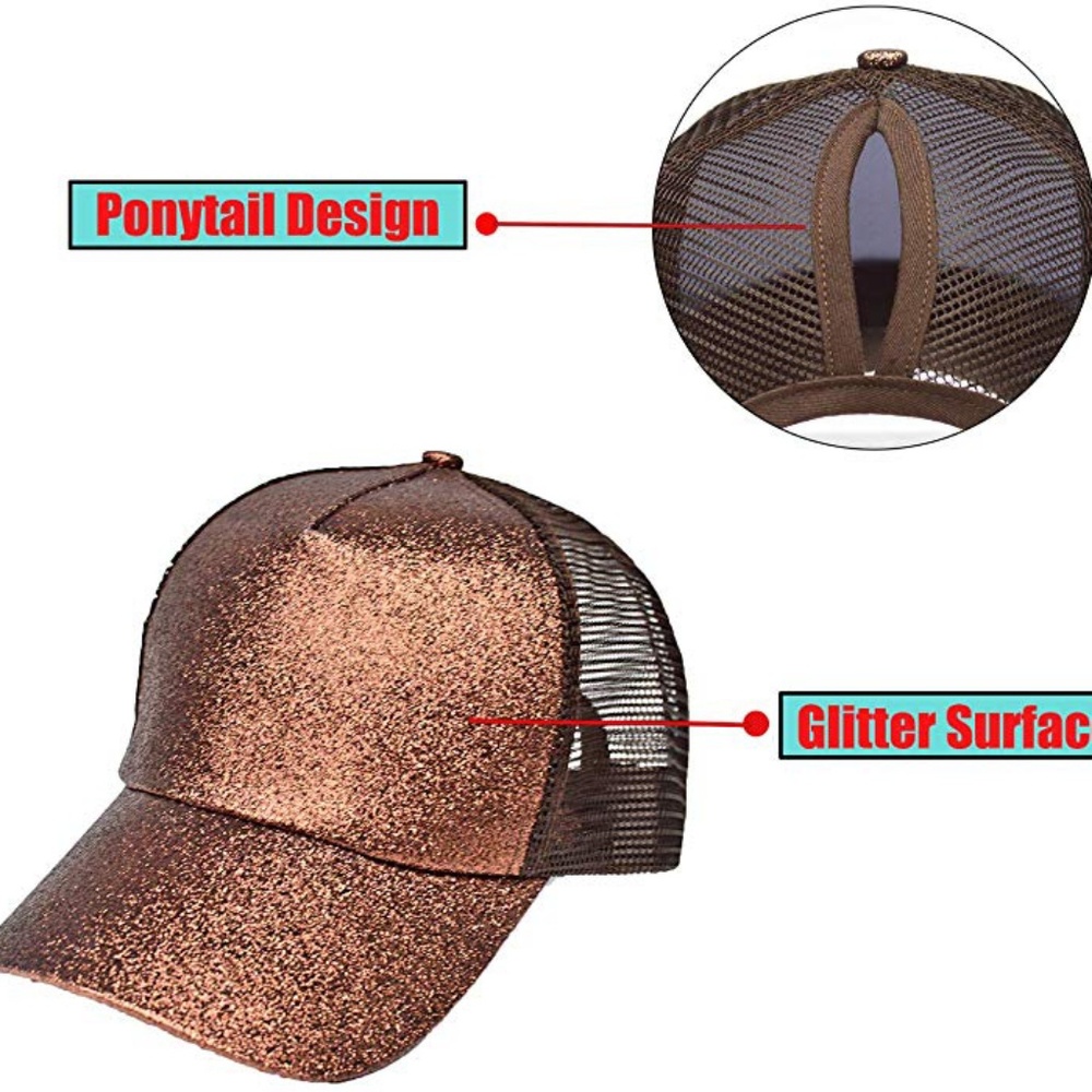 Women's Brown Sparkly Baseball cap